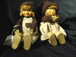 10'' DANISH ELFSH BOY AND GIRL GNOME DOLLS, HOMESPUN CLOTHES